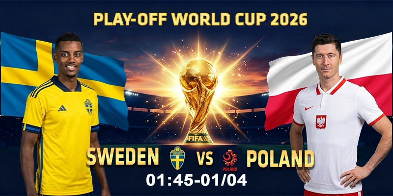 Soi kèo Sweden vs Poland 1h45 1/4 - Play-off World Cup 2026